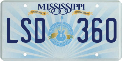 MS license plate LSD360