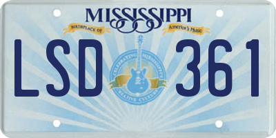 MS license plate LSD361