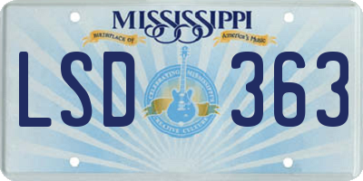 MS license plate LSD363