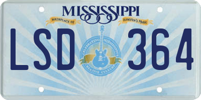 MS license plate LSD364