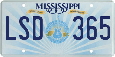 MS license plate LSD365