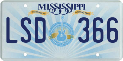 MS license plate LSD366