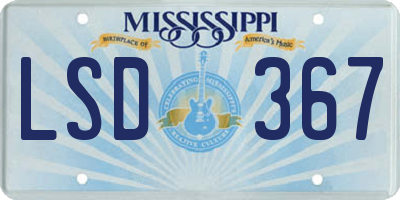 MS license plate LSD367