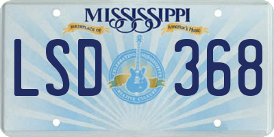MS license plate LSD368