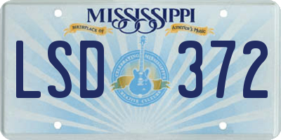 MS license plate LSD372