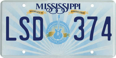 MS license plate LSD374