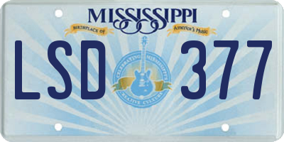 MS license plate LSD377