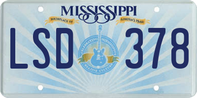MS license plate LSD378
