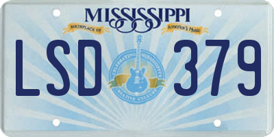 MS license plate LSD379
