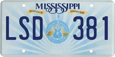 MS license plate LSD381