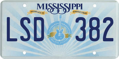 MS license plate LSD382