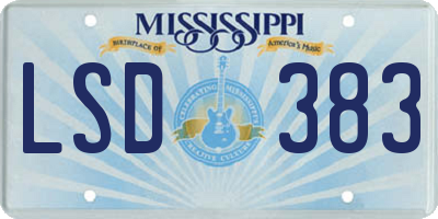 MS license plate LSD383