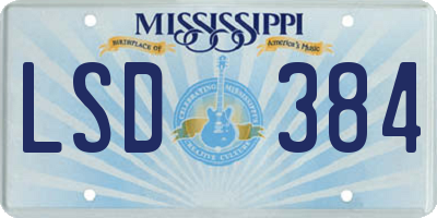 MS license plate LSD384