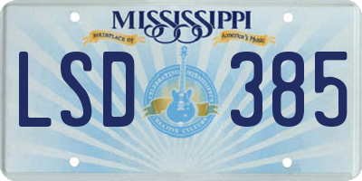 MS license plate LSD385