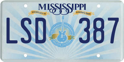 MS license plate LSD387