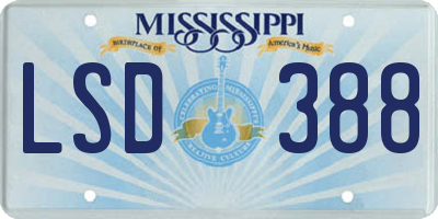 MS license plate LSD388
