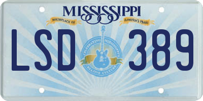 MS license plate LSD389