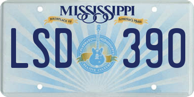 MS license plate LSD390