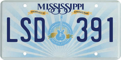 MS license plate LSD391