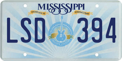 MS license plate LSD394