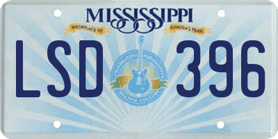 MS license plate LSD396