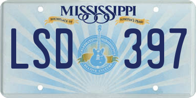 MS license plate LSD397