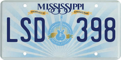 MS license plate LSD398