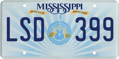 MS license plate LSD399