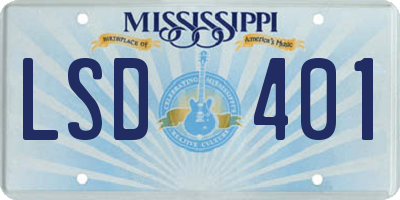 MS license plate LSD401