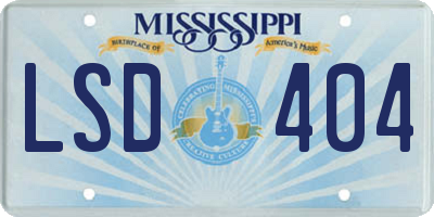 MS license plate LSD404