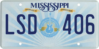 MS license plate LSD406