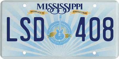 MS license plate LSD408