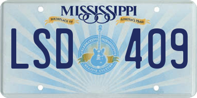 MS license plate LSD409