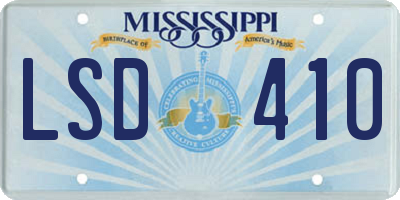 MS license plate LSD410
