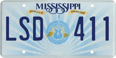 MS license plate LSD411
