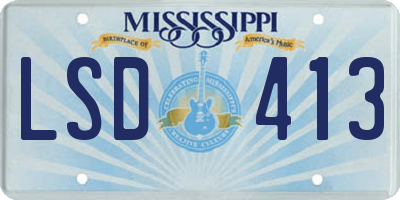 MS license plate LSD413