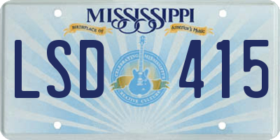 MS license plate LSD415