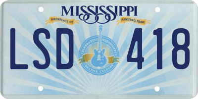 MS license plate LSD418