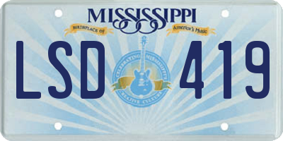 MS license plate LSD419