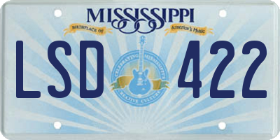 MS license plate LSD422
