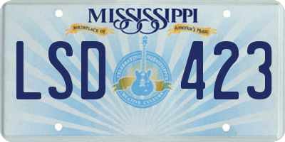 MS license plate LSD423