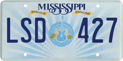 MS license plate LSD427