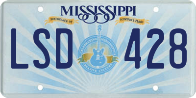 MS license plate LSD428