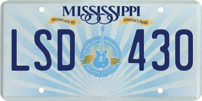 MS license plate LSD430