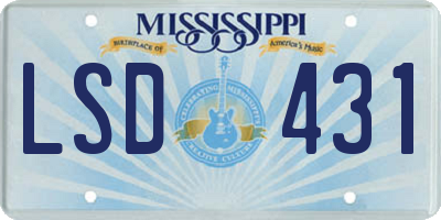 MS license plate LSD431