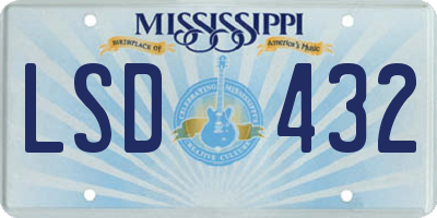 MS license plate LSD432