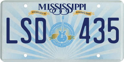 MS license plate LSD435