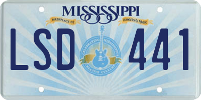 MS license plate LSD441