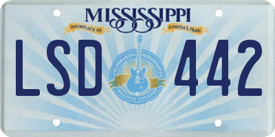 MS license plate LSD442