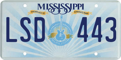 MS license plate LSD443